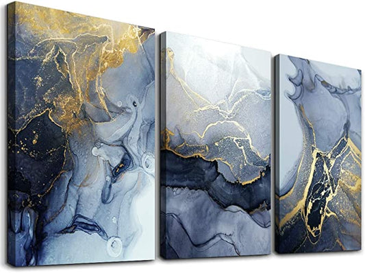 Abstract Wall Decor for Living Room Bedroom Wall Art Paintings Abstract Ink painting Wall Artworks Hang Pictures for Office Decoration, 12x16inch/Piece, 3 Panels Bathroom Home Decorations Posters