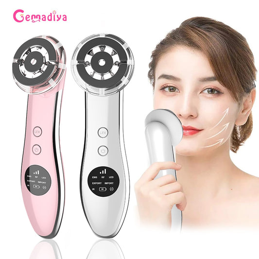 Face Massager Skin Rejuvenation Radio Mesotherapy LED Facial Lifting Beauty Vibration Wrinkle Removal Radio Frequency Skin Care