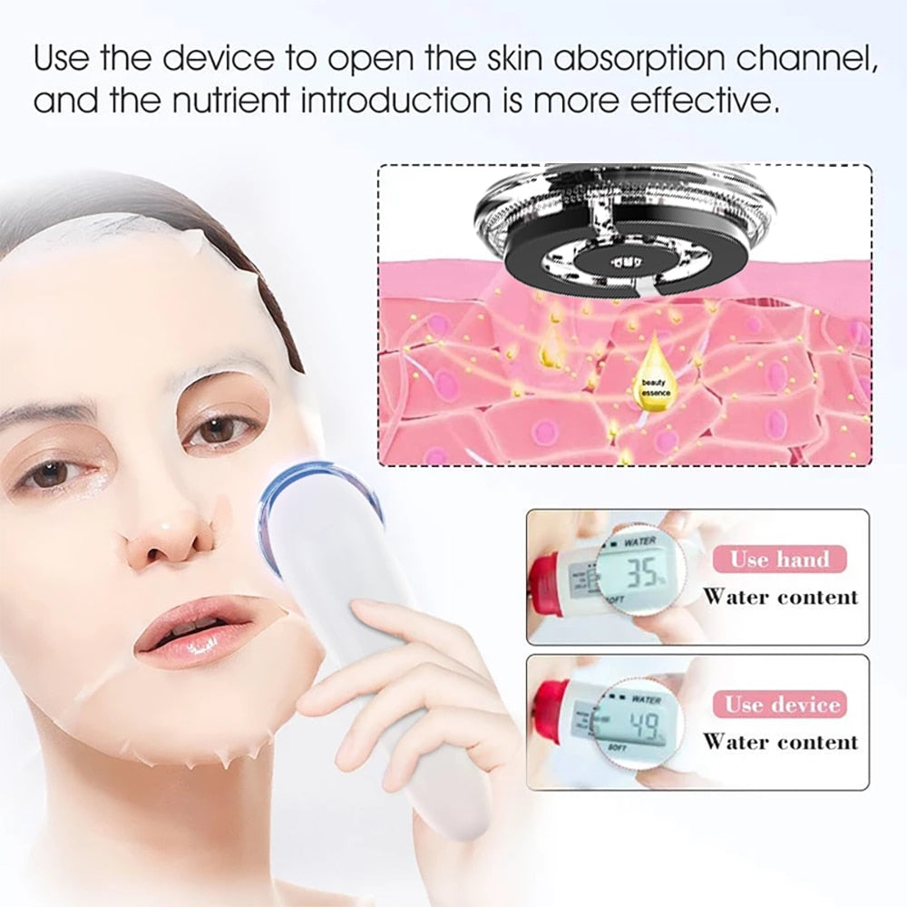 Face Massager Skin Rejuvenation Radio Mesotherapy LED Facial Lifting Beauty Vibration Wrinkle Removal Radio Frequency Skin Care
